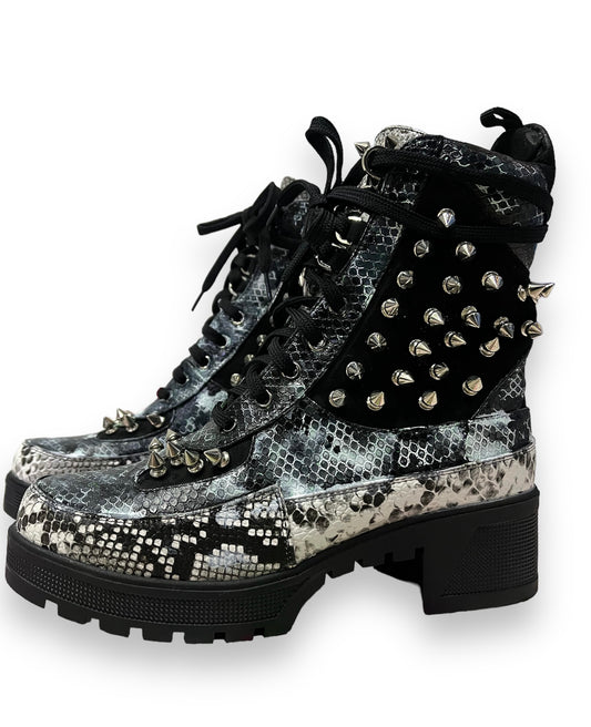 women's python ankle boot