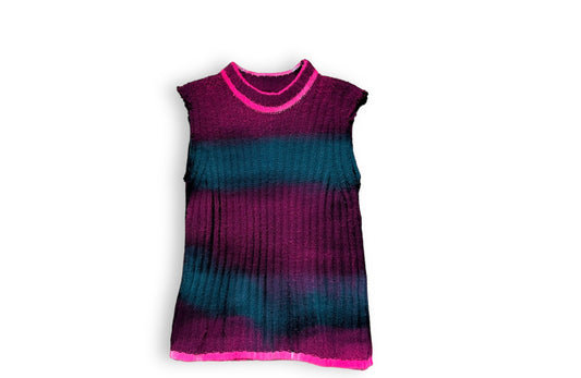 women's sweater with fluorescent bands
